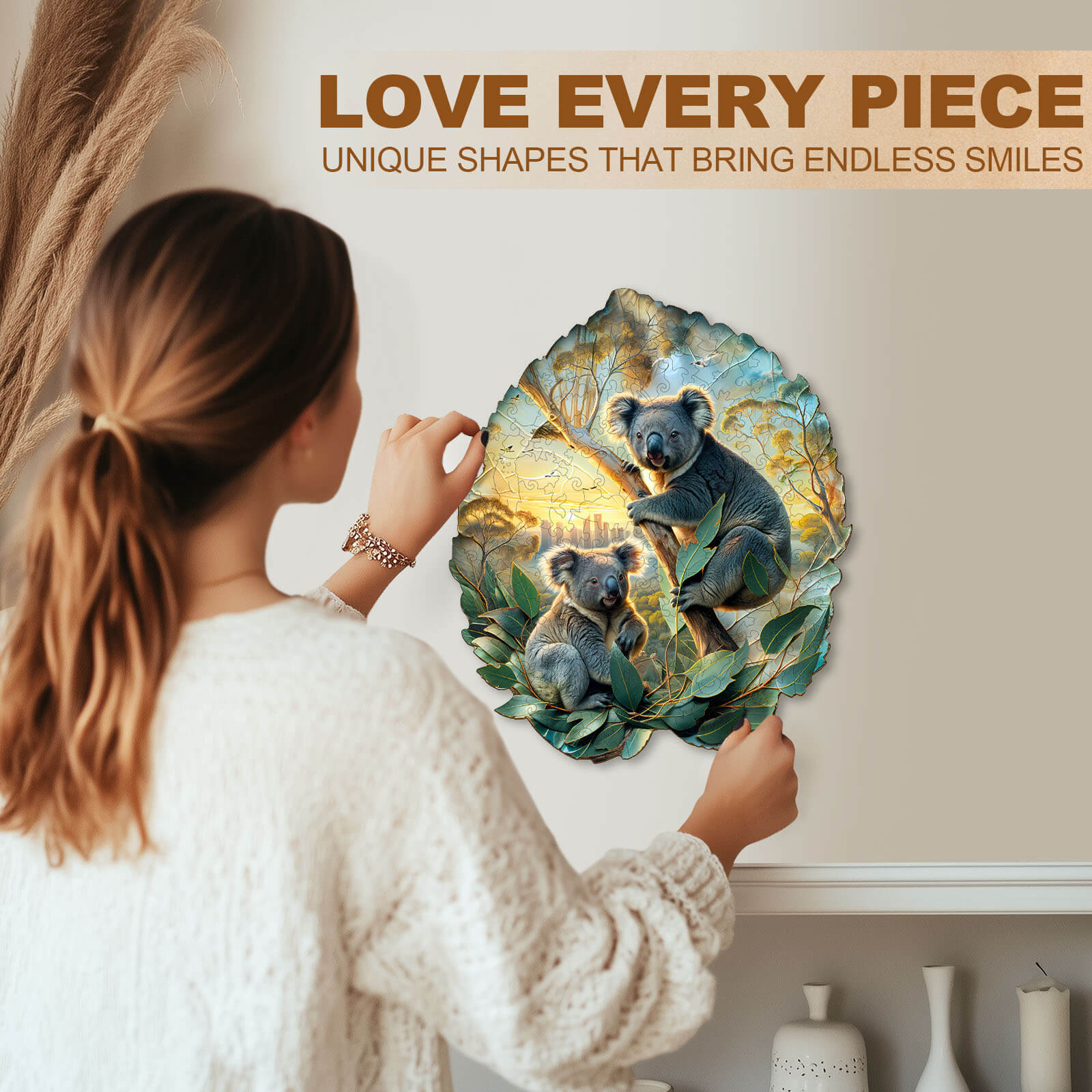 Koala in the sun Wooden Jigsaw Puzzle