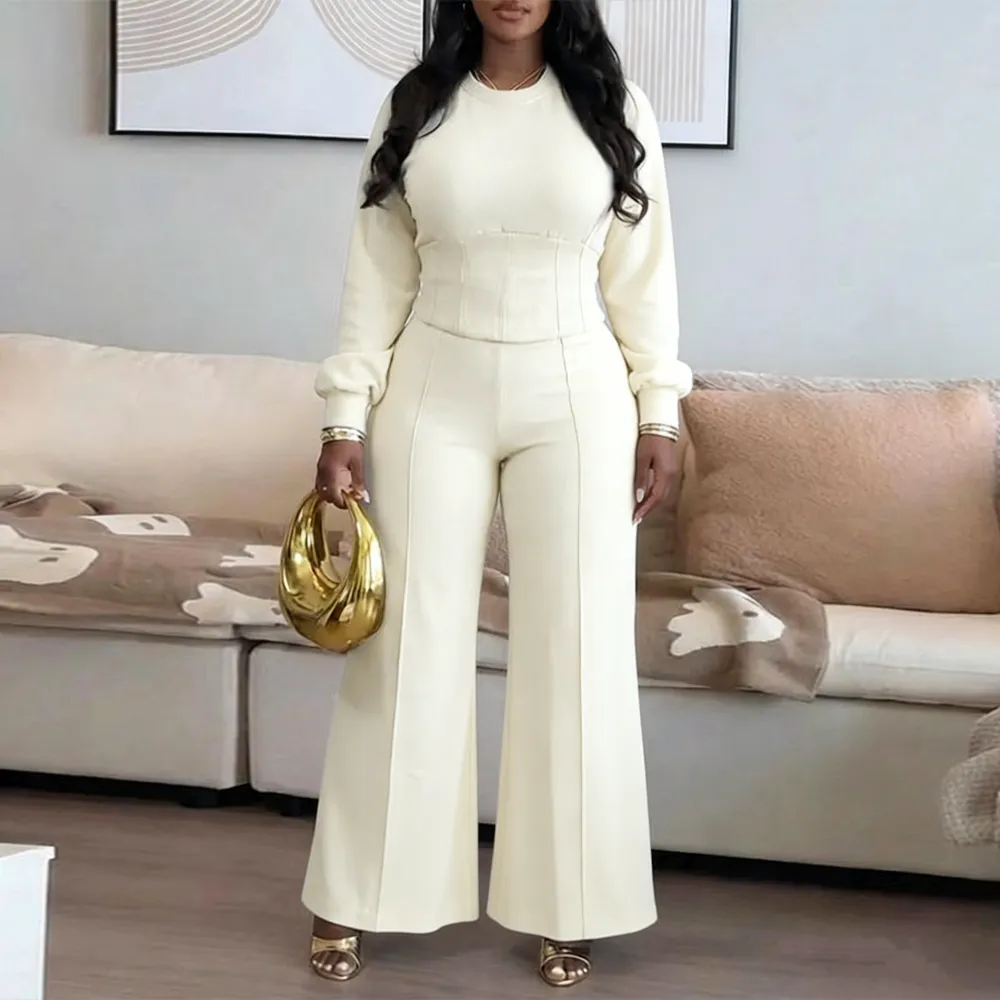 Women's Casual Seam Design Sweatpants Set