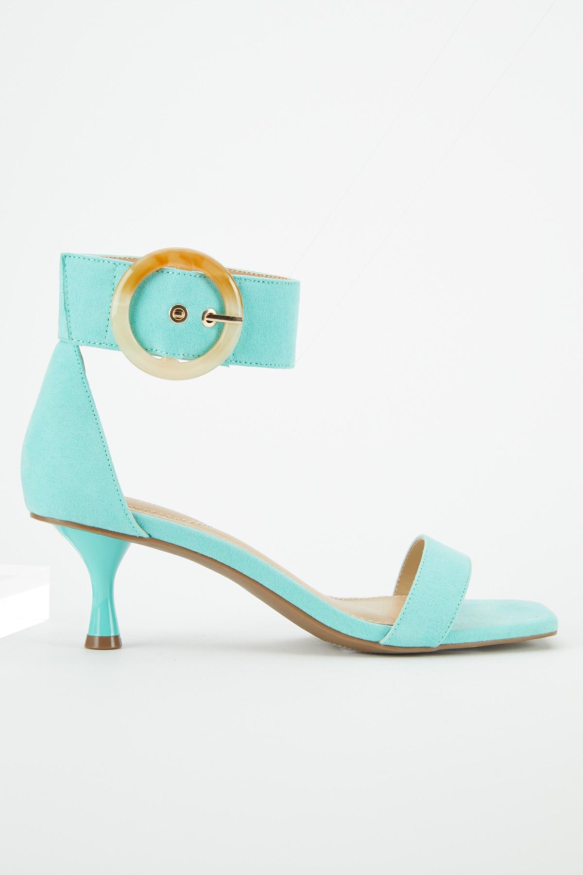 Faux Suede Heeled Sandals