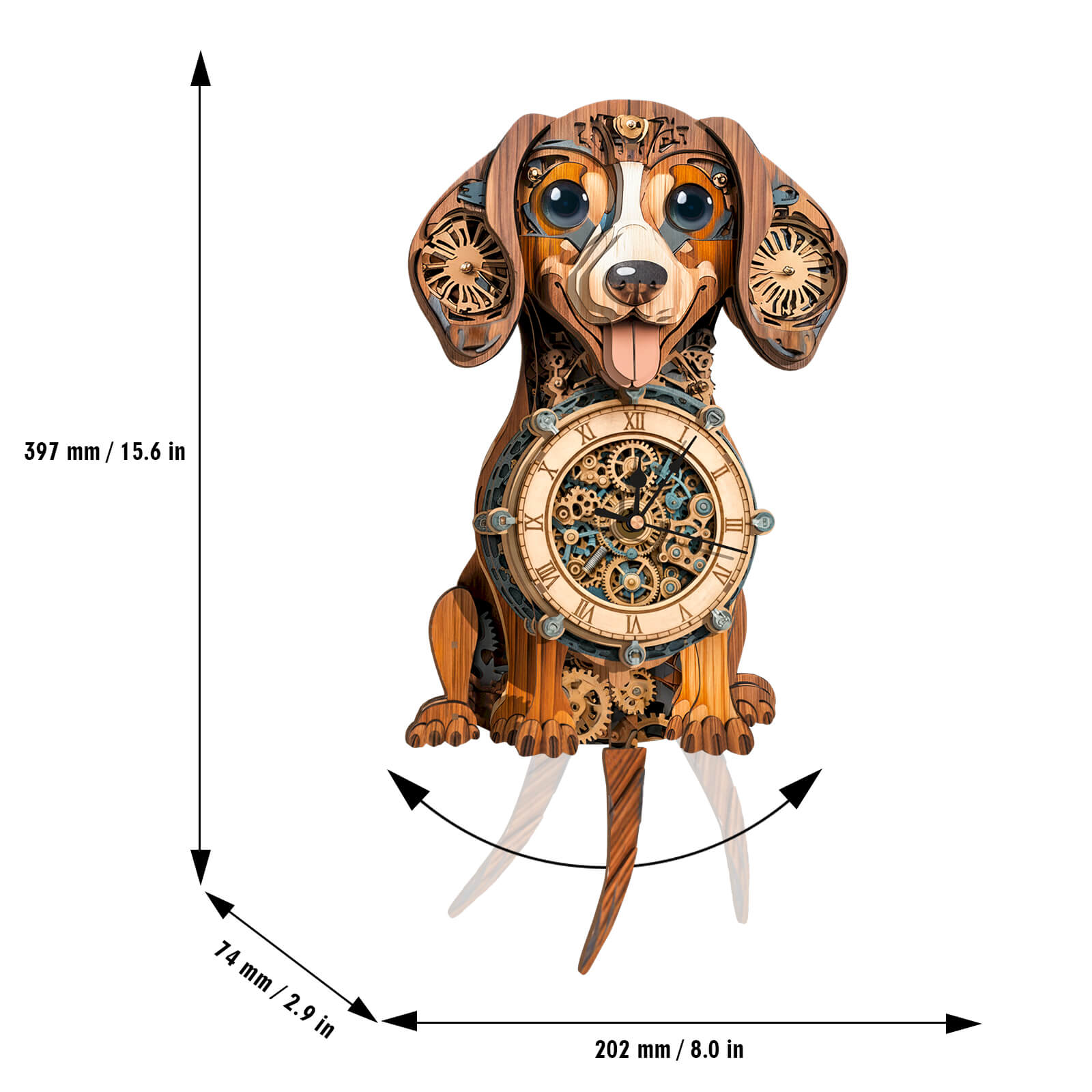 Dachshund – DIY Wooden Clock, 3D Puzzle Craft Kit