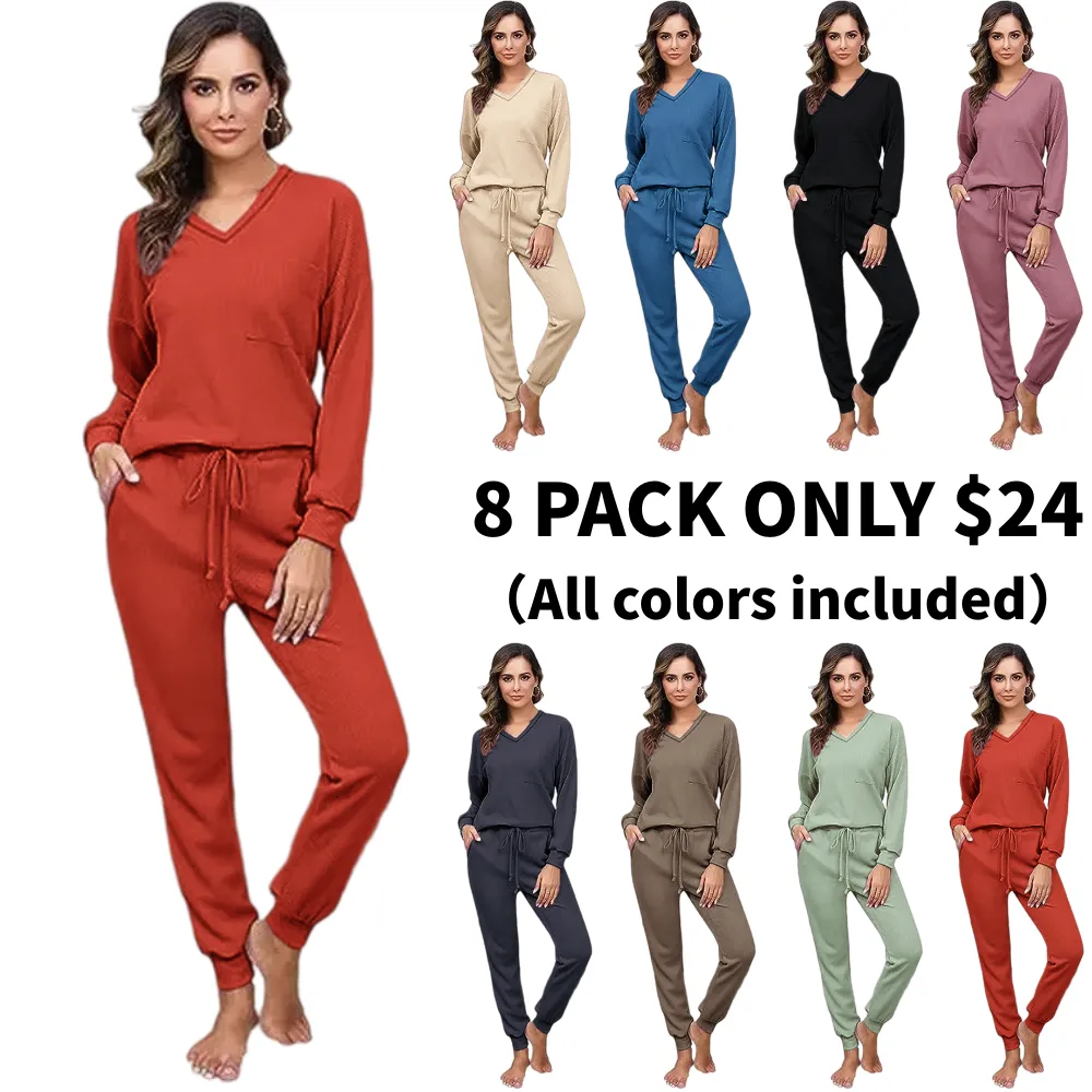 Womens Two Piece  Long Sleeve Pullover Tops