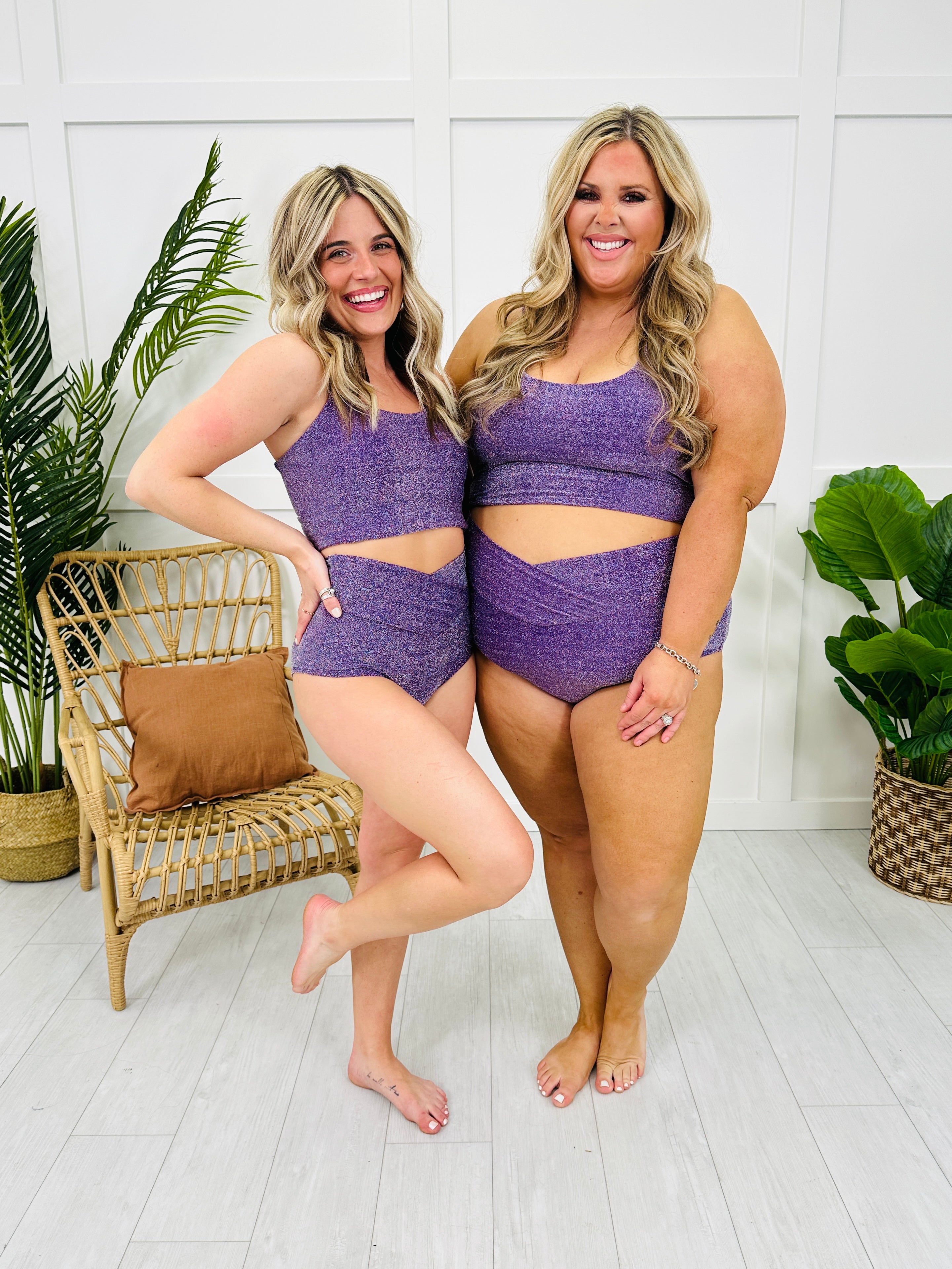 The Morgan Swim Top in Purple Shimmer