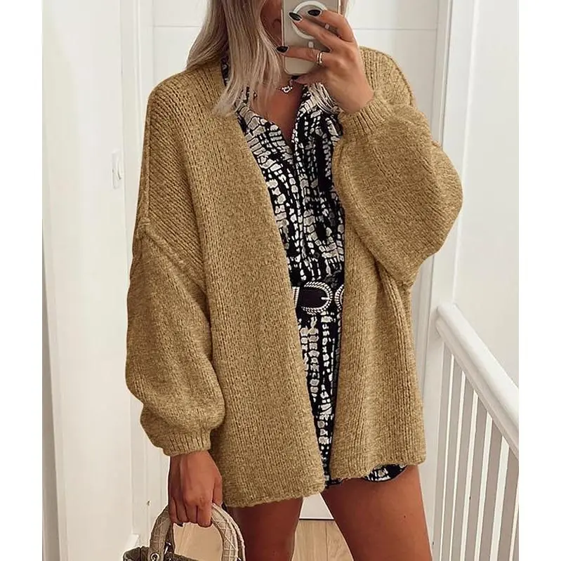 Women's Oversized Camel Cardigan
