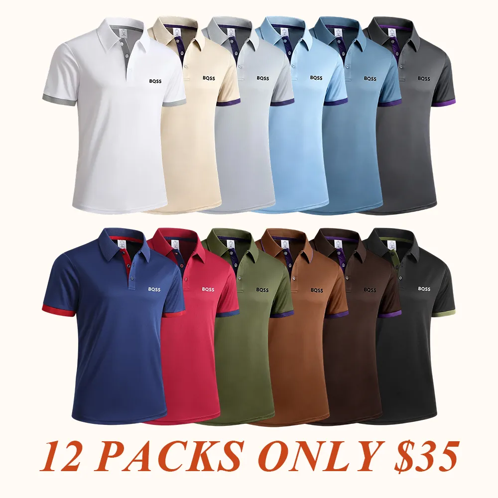 Summer new men's comfortable POLO shirts, classic button-down lapel tops