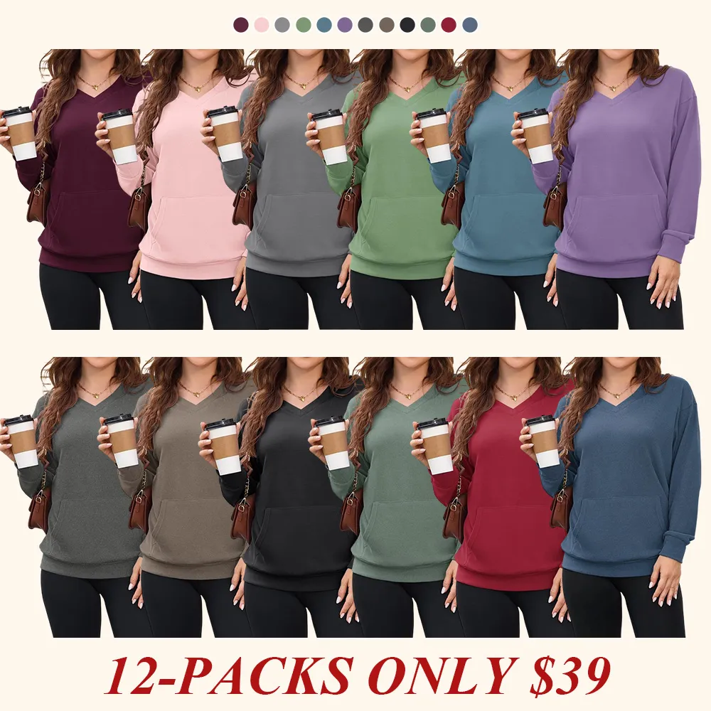 Women's Hoodless V-neck Sweatshirt