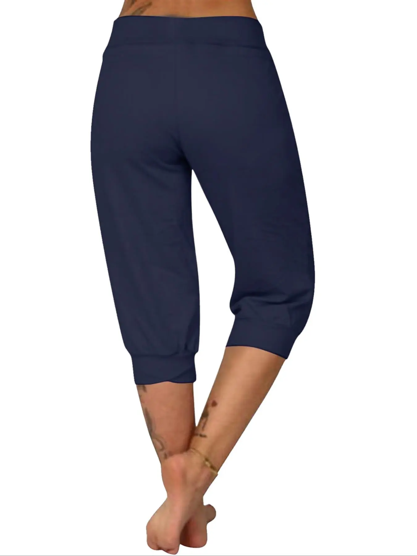 Women’s Plus Size Capri Pants – Casual Comfy Summer Cropped Trousers