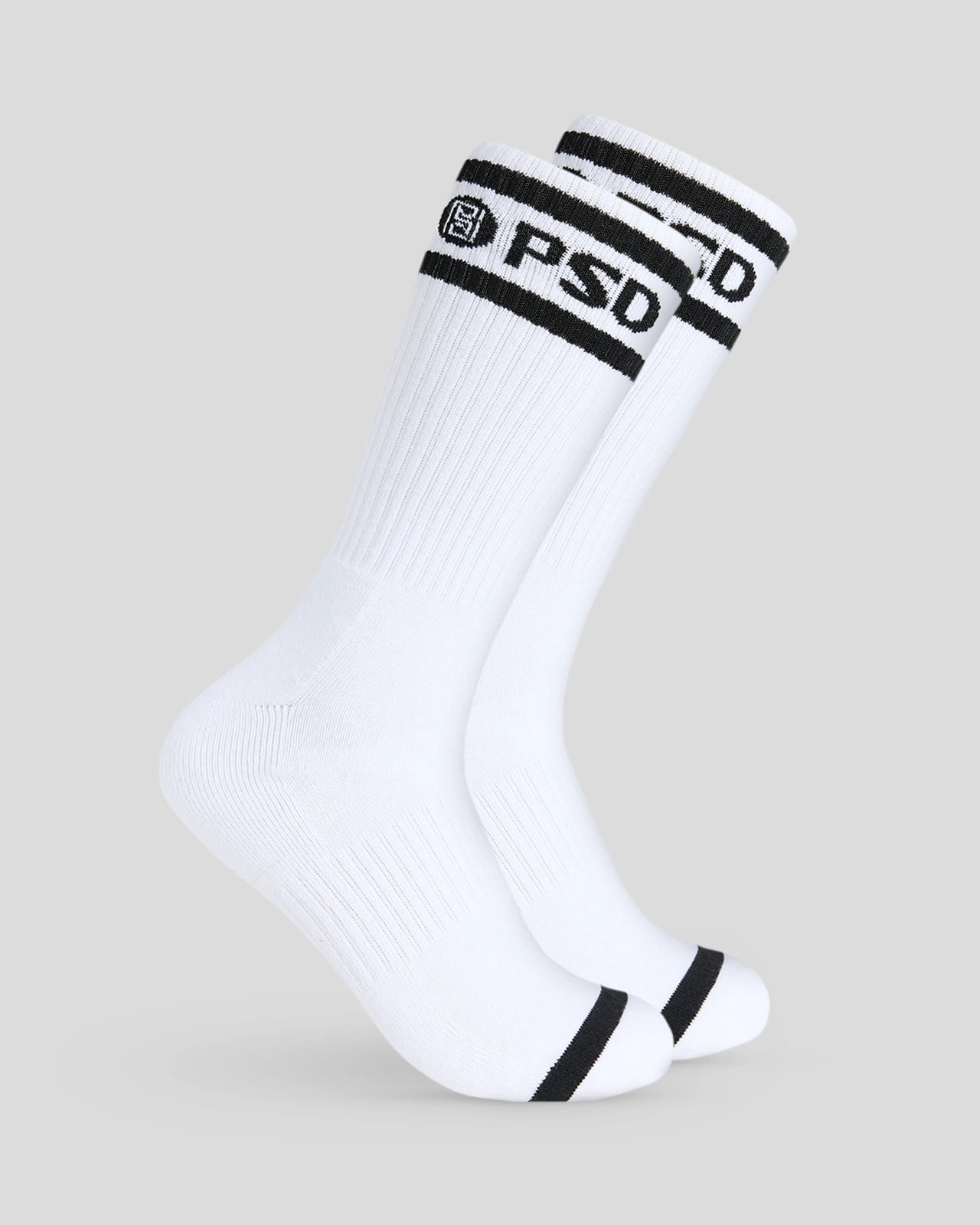 3 Pack - Logo Stripe Crew - White