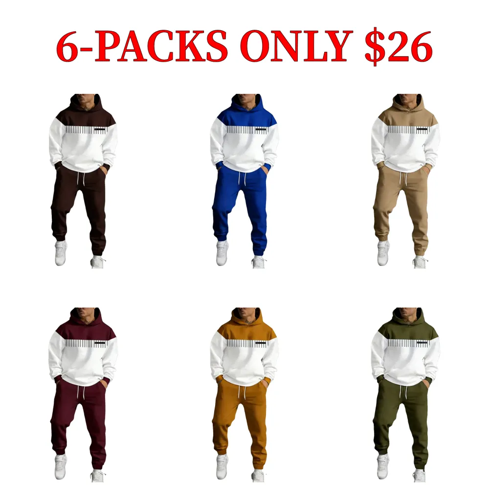 Business casual fashion suit, simple and versatile hooded sweatshirt set.