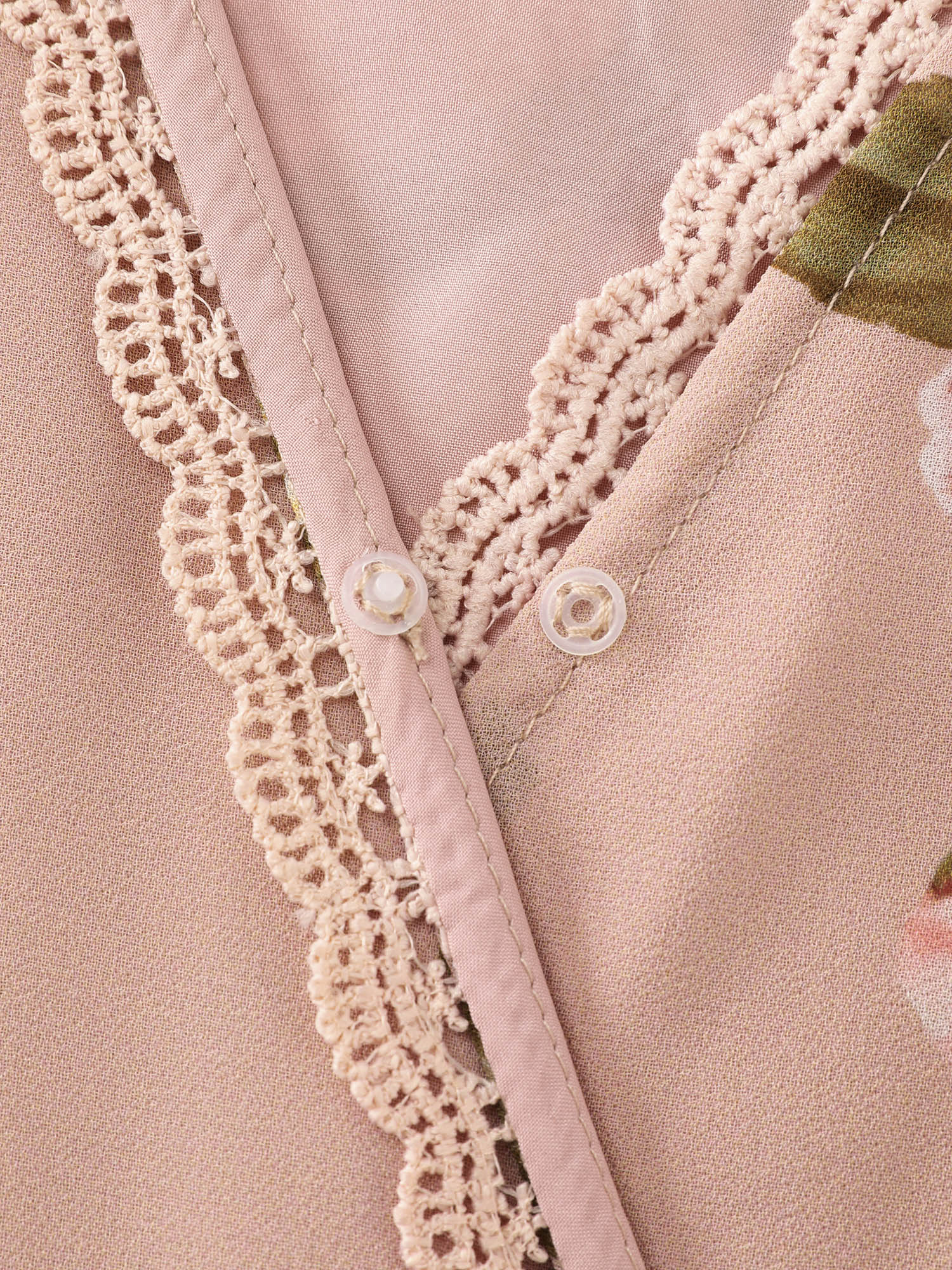 Soft Floral Print Lotus Leaf Hem Midi Dress