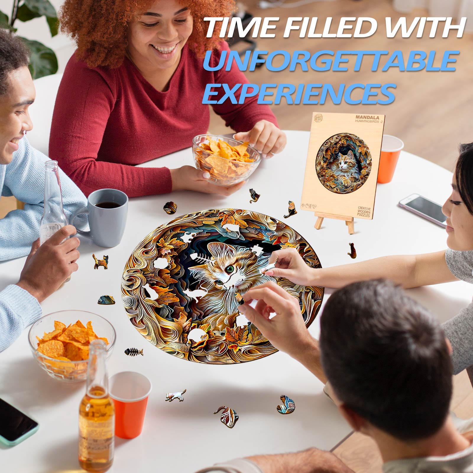 Cat In Cave Wooden Jigsaw Puzzle