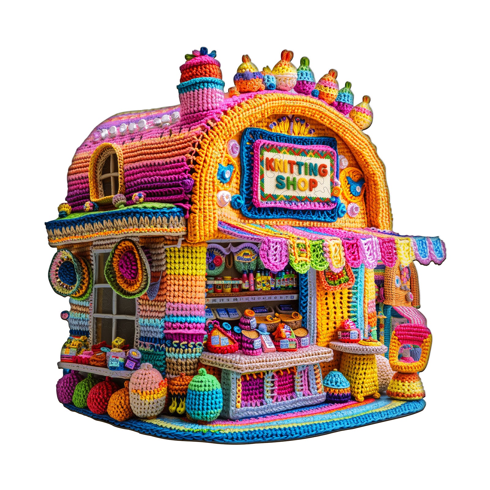 Knitting Shop Wooden Jigsaw Puzzle