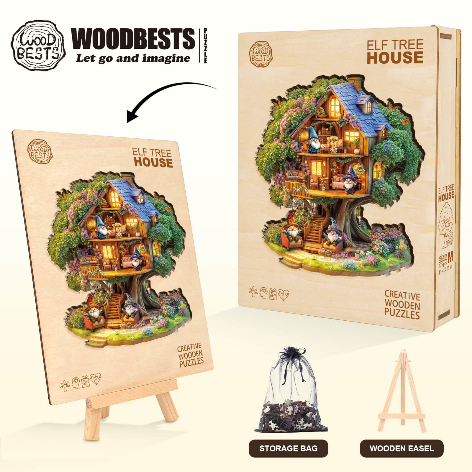 Elf Tree House Wooden Jigsaw Puzzle