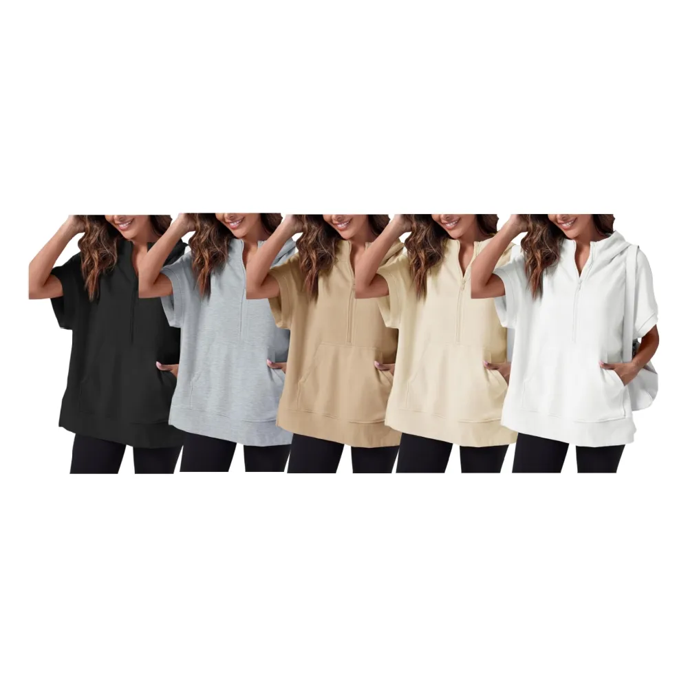 Womens Oversized Half Zip Hoodies (Less than $3 each!)
