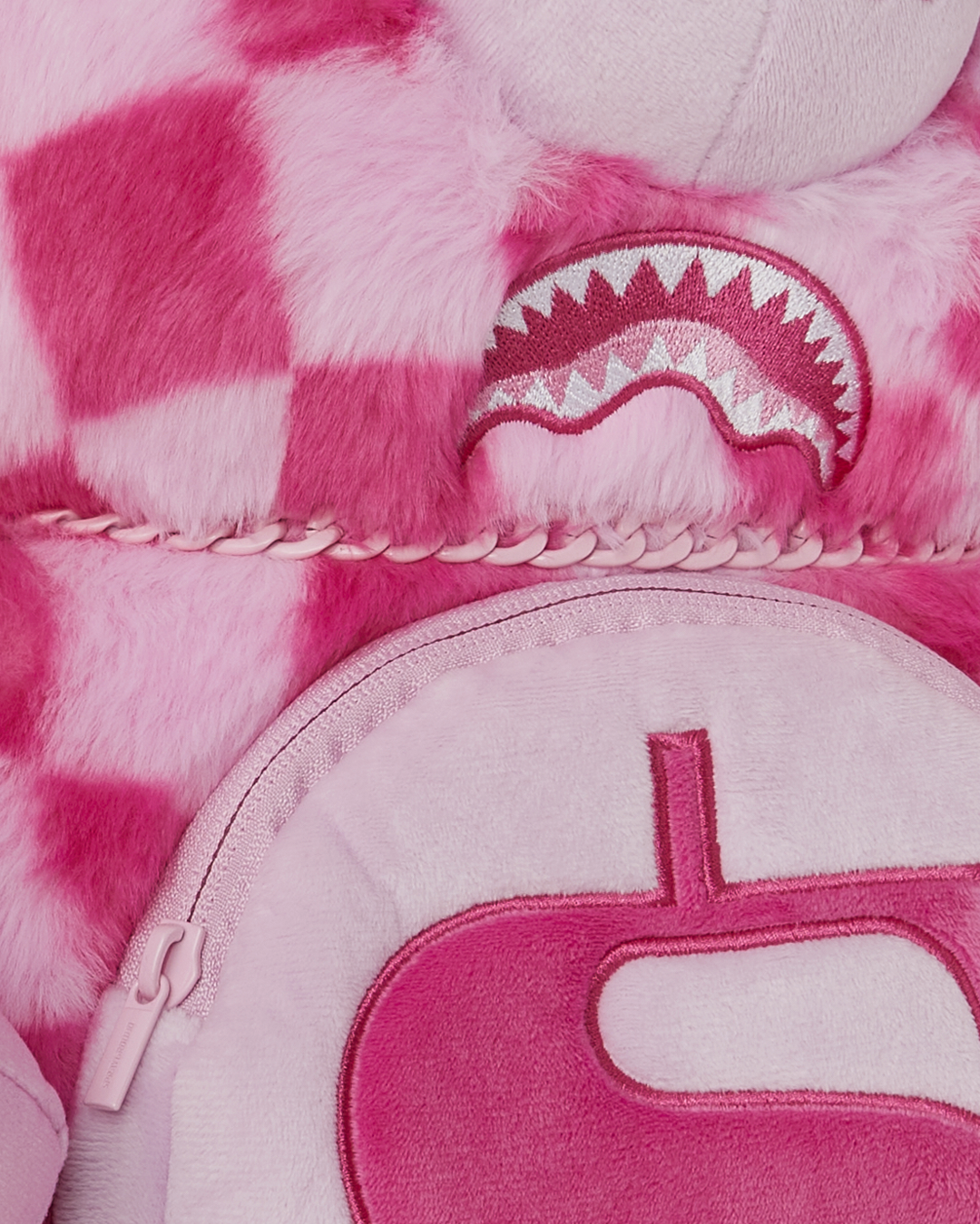 FURZILLA SHARK (PINK CHECK) MONEYBEAR BACKPACK