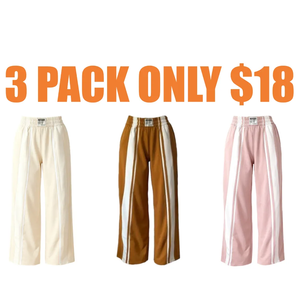 Woman Stripe Wide Leg SweatPants