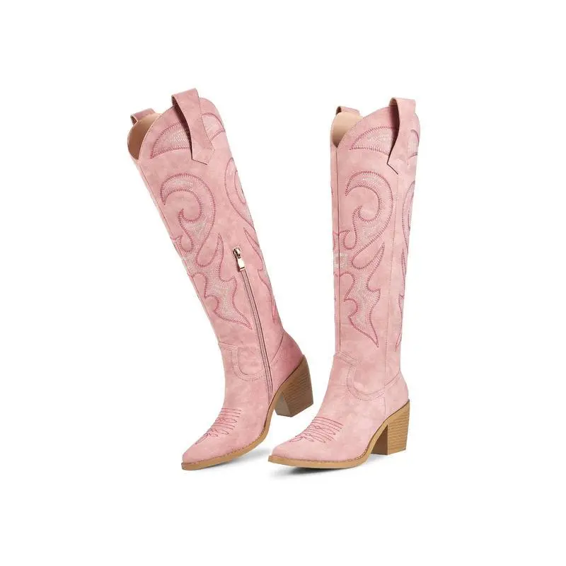 Knee High Cowboy Cowgirl Boots For Women