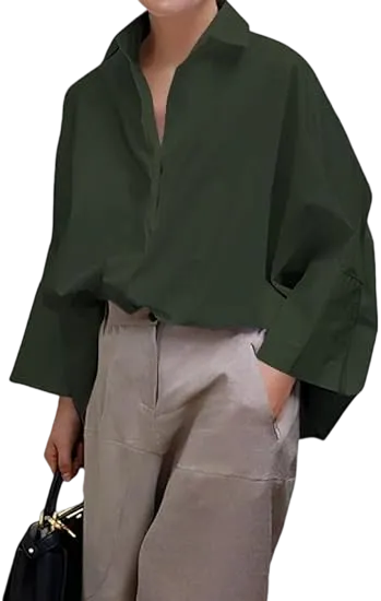 Women's Lapel Shirt And Crepe Trouser