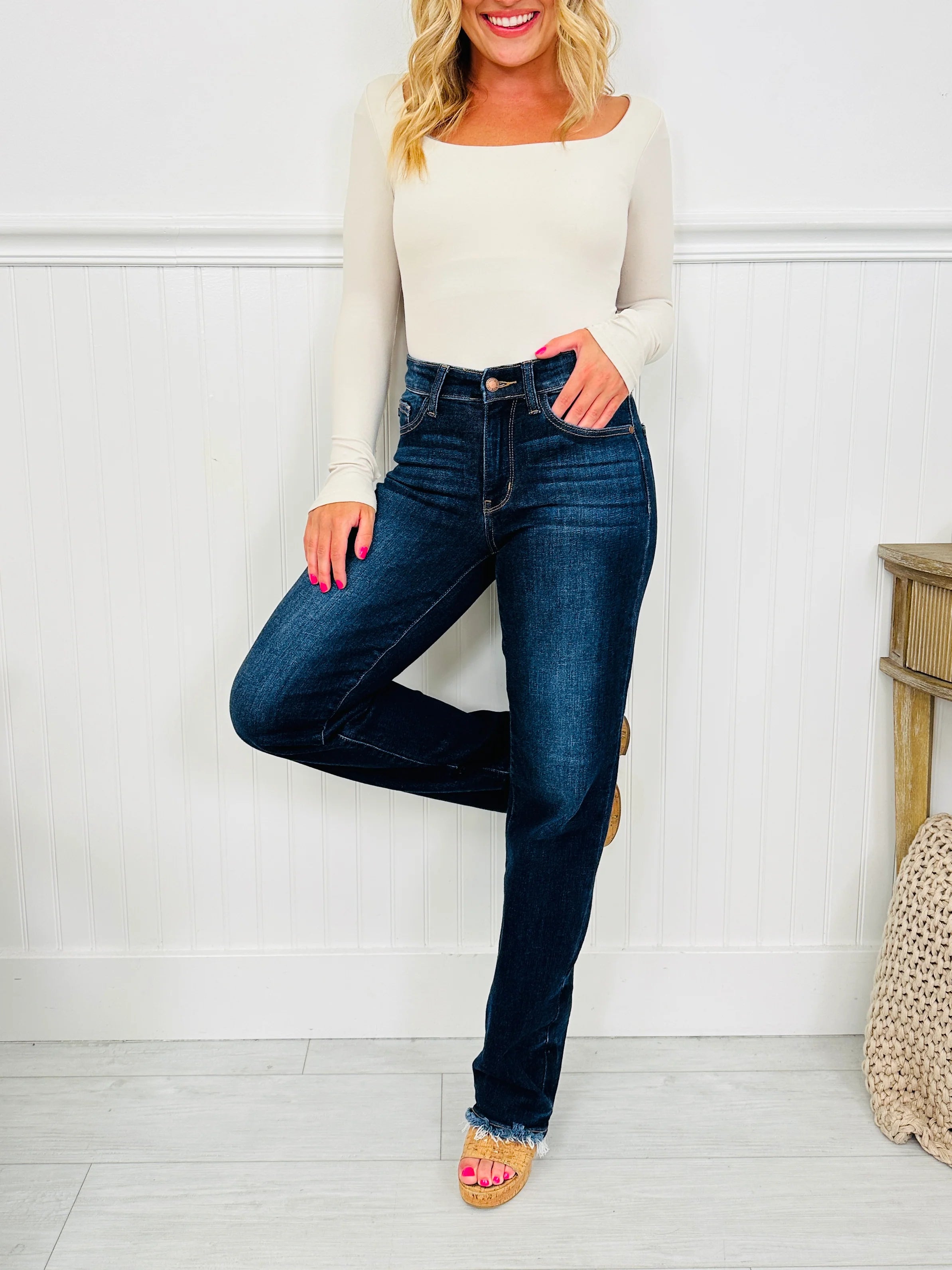 Judy Blue Keep You in The Dark Straight Leg Jeans