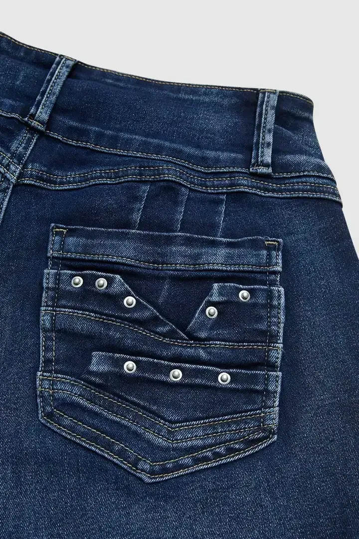 🔥Final Day Clearance!🛒Wash Rhinestone Decor High Rise Button Up Bootcut Jeans-⏰7-Packs Only $25.98