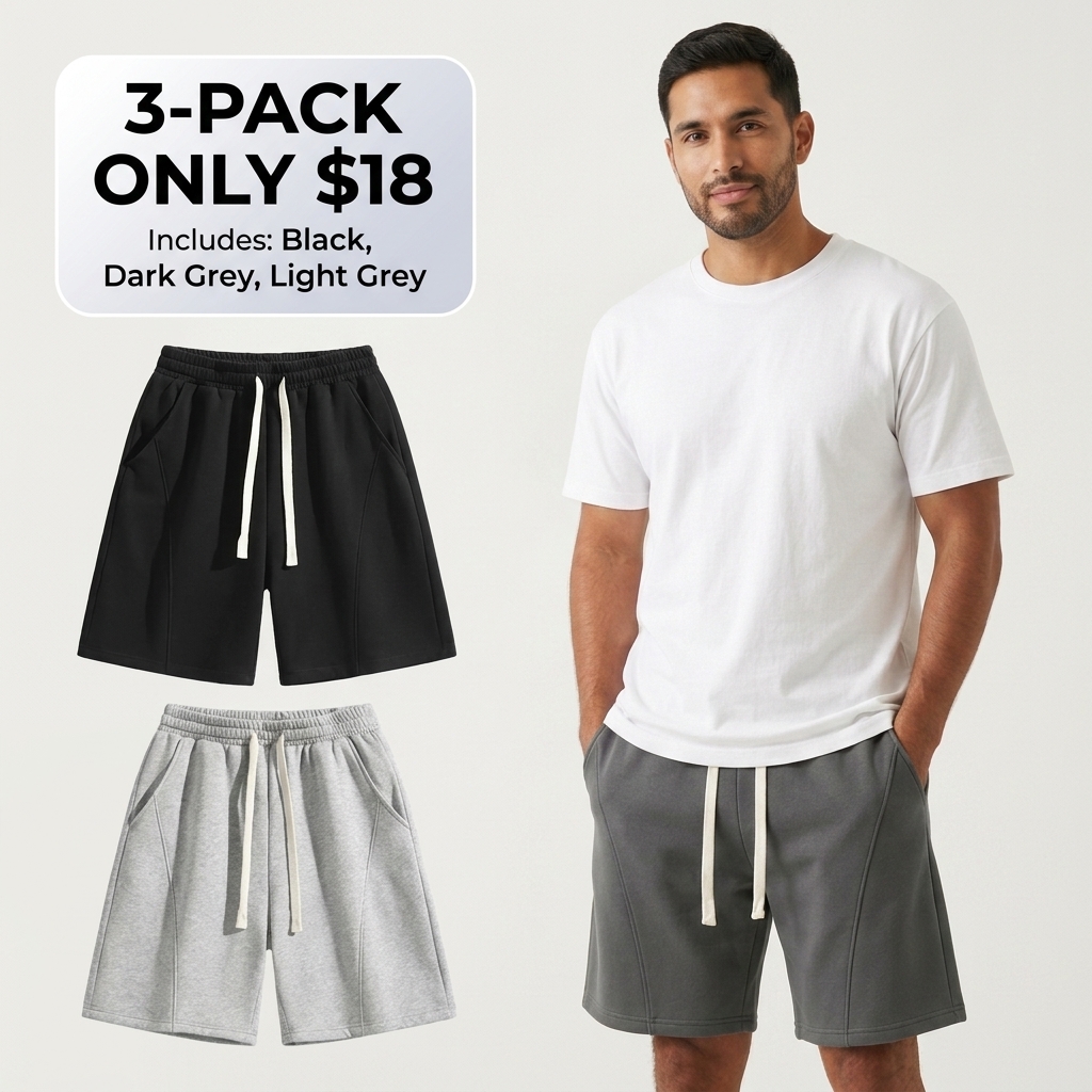 Men's Vintage Washed Casual Shorts – Lightweight Breathable Streetwear Shorts