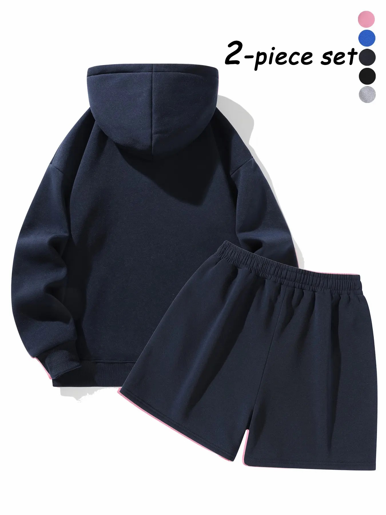 Men's Half-Zip Hoodie & Shorts 2-Piece Set - Casual Warm-Up Jogging Tracksuit