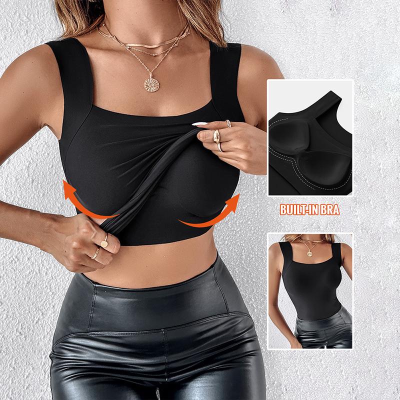 Women's Seamless Shaping Tank Top with Built-in Bra