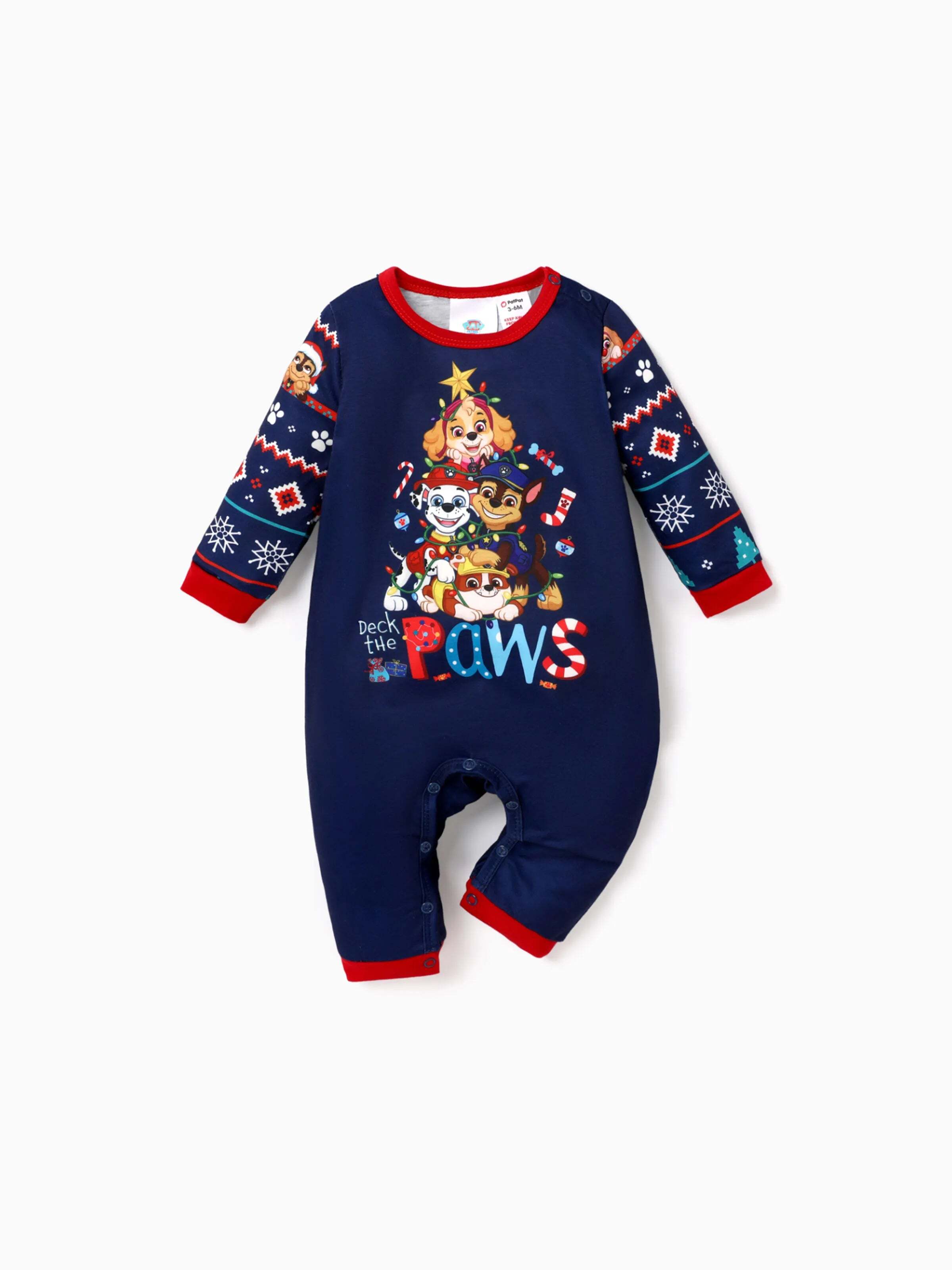PAW Patrol Christmas Family Matching Allover Print Long-sleeve Pajamas Sets with Christmas Socks