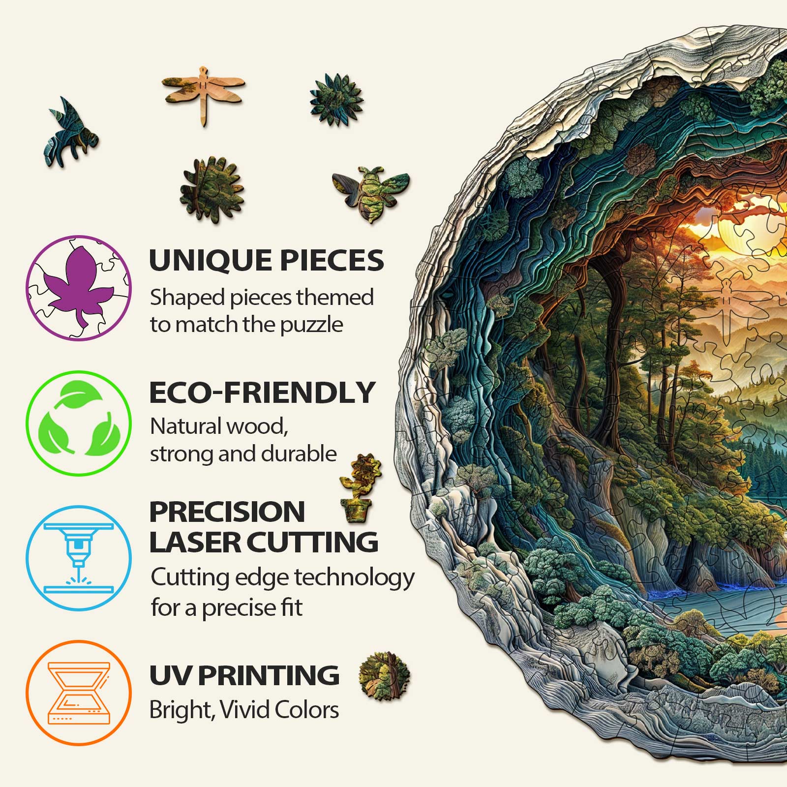 Cave Forest Wooden Jigsaw Puzzle