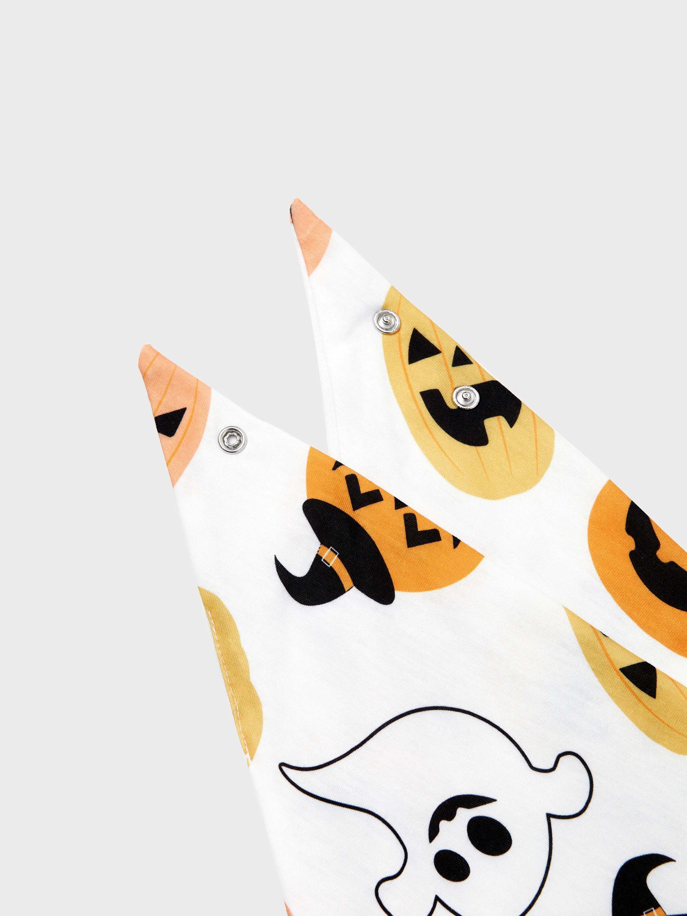 Halloween Family Matching All Over Pumpkin & Ghost Print Pajamas sets White