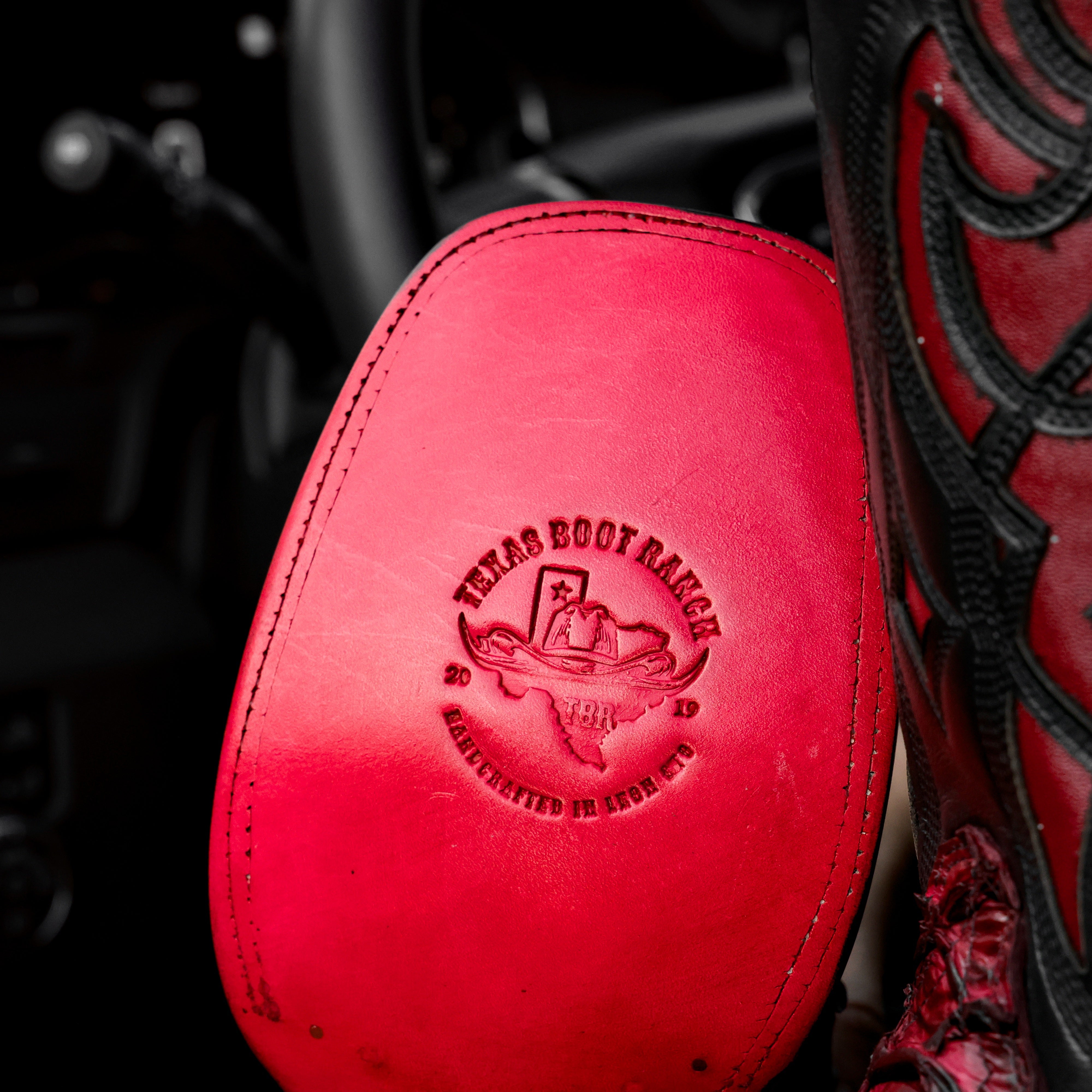 Genuine Black Cherry Pirarucu Boots - Square Toe