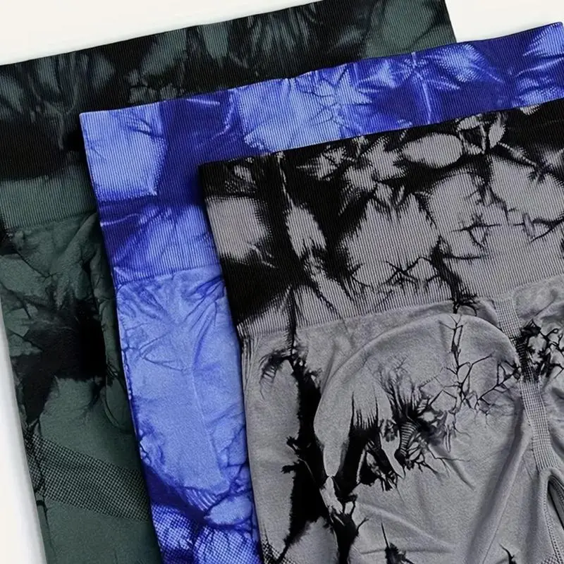 Women's High-Waisted Tie-Dye Cropped Leggings - Tummy Control