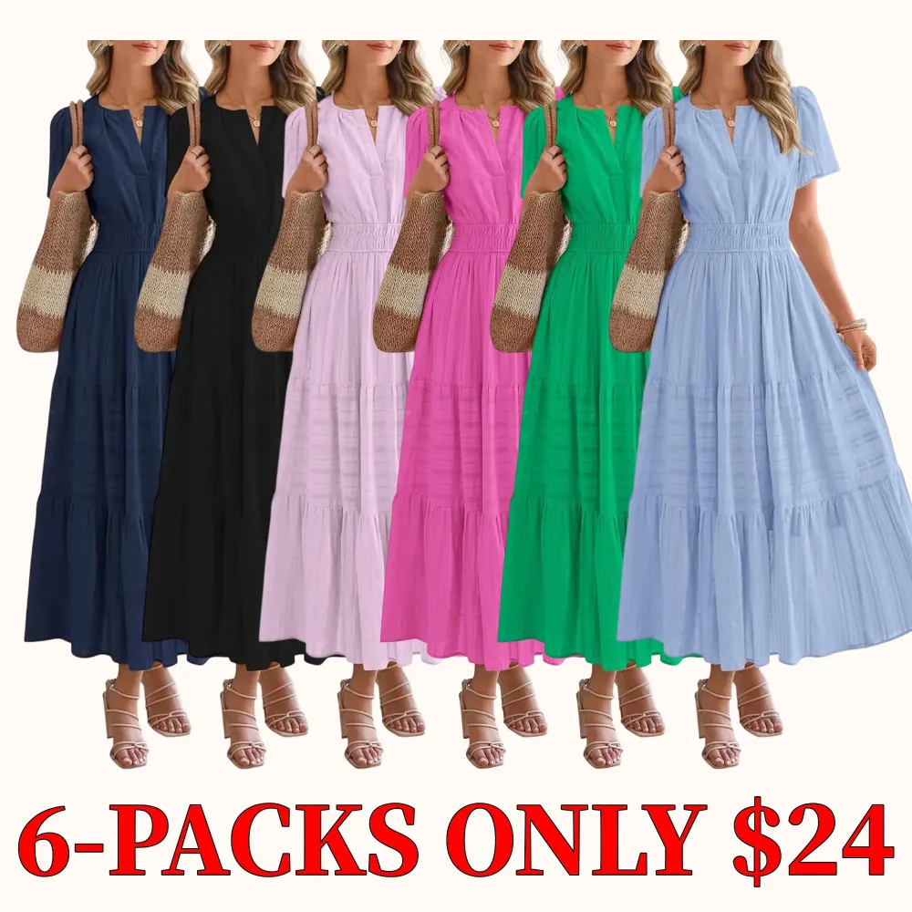 Women's 2026 Summer Casual Long Dress with Pockets