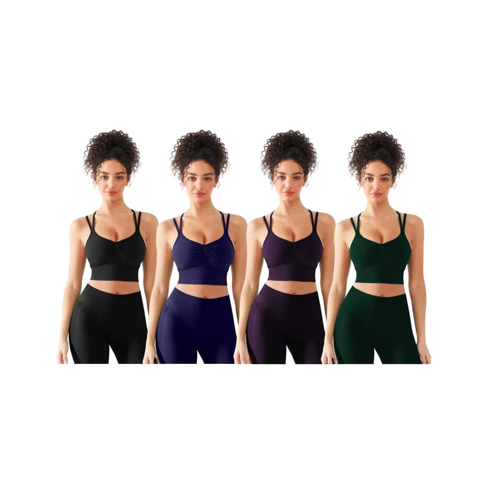 Seamless High-Waisted Yoga Pants & Seamless Cross-Back Sports Bra