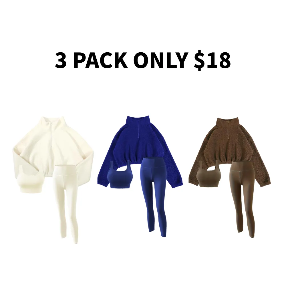 Women's Solid Thermal Lined Tracksuit Set