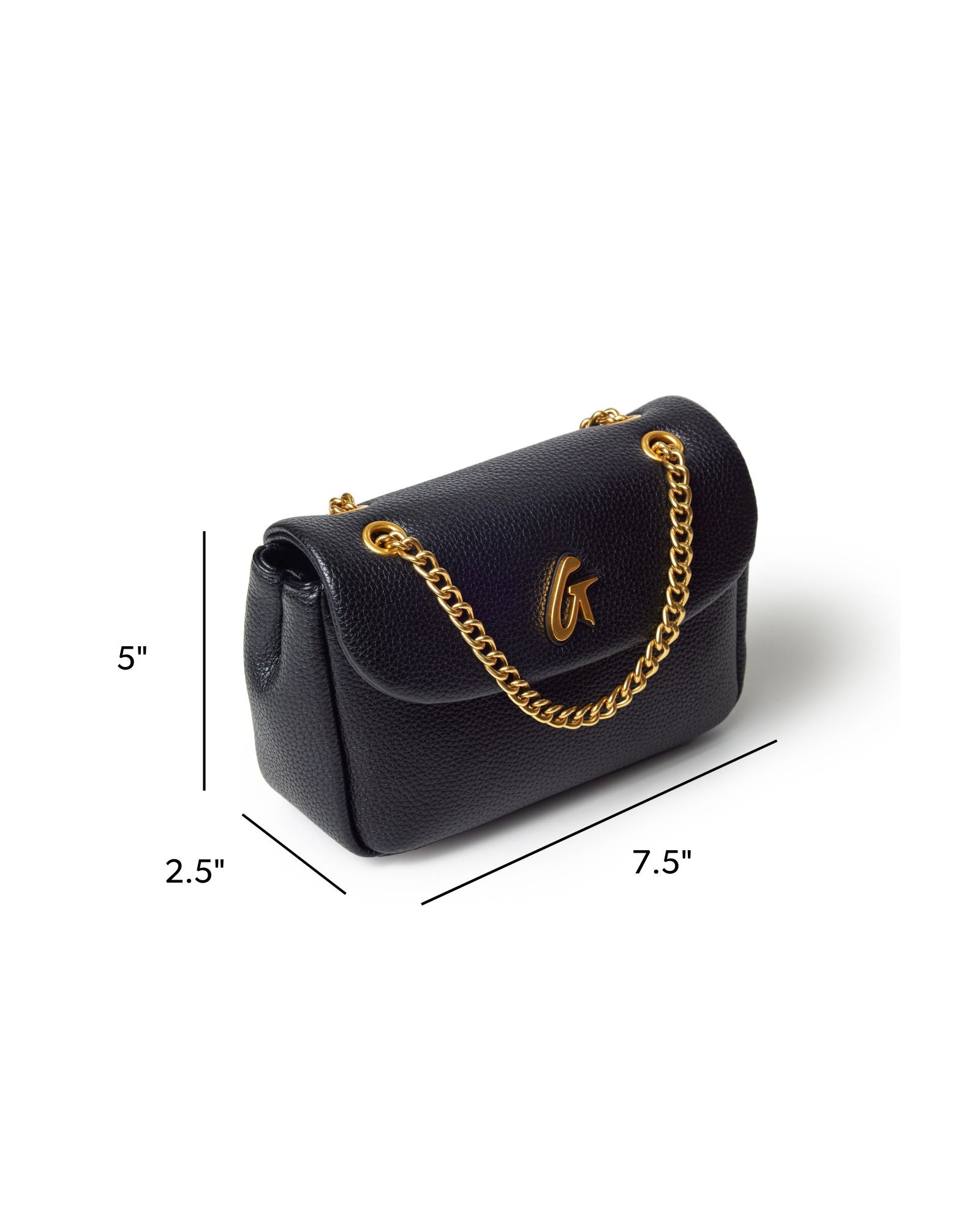 MINI PEBBLE FLAP BAG - BLACK