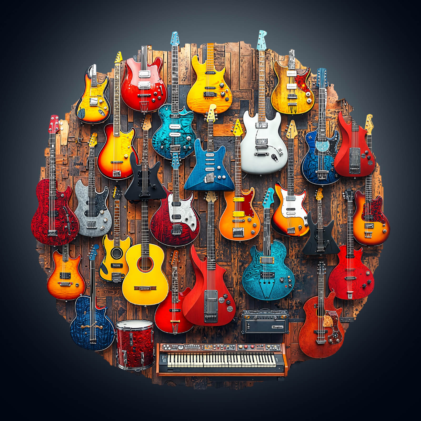 Guitar Wall Wooden Jigsaw Puzzle