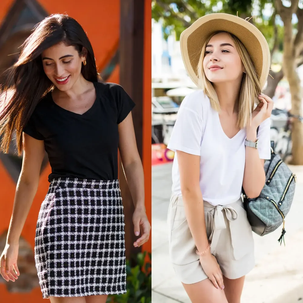 Women's Plus Size Short/Long Sleeve T-Shirts - ‌Lightweight Casual V-Neck Tops for Fall, ‌Breathable Loose Fit‌