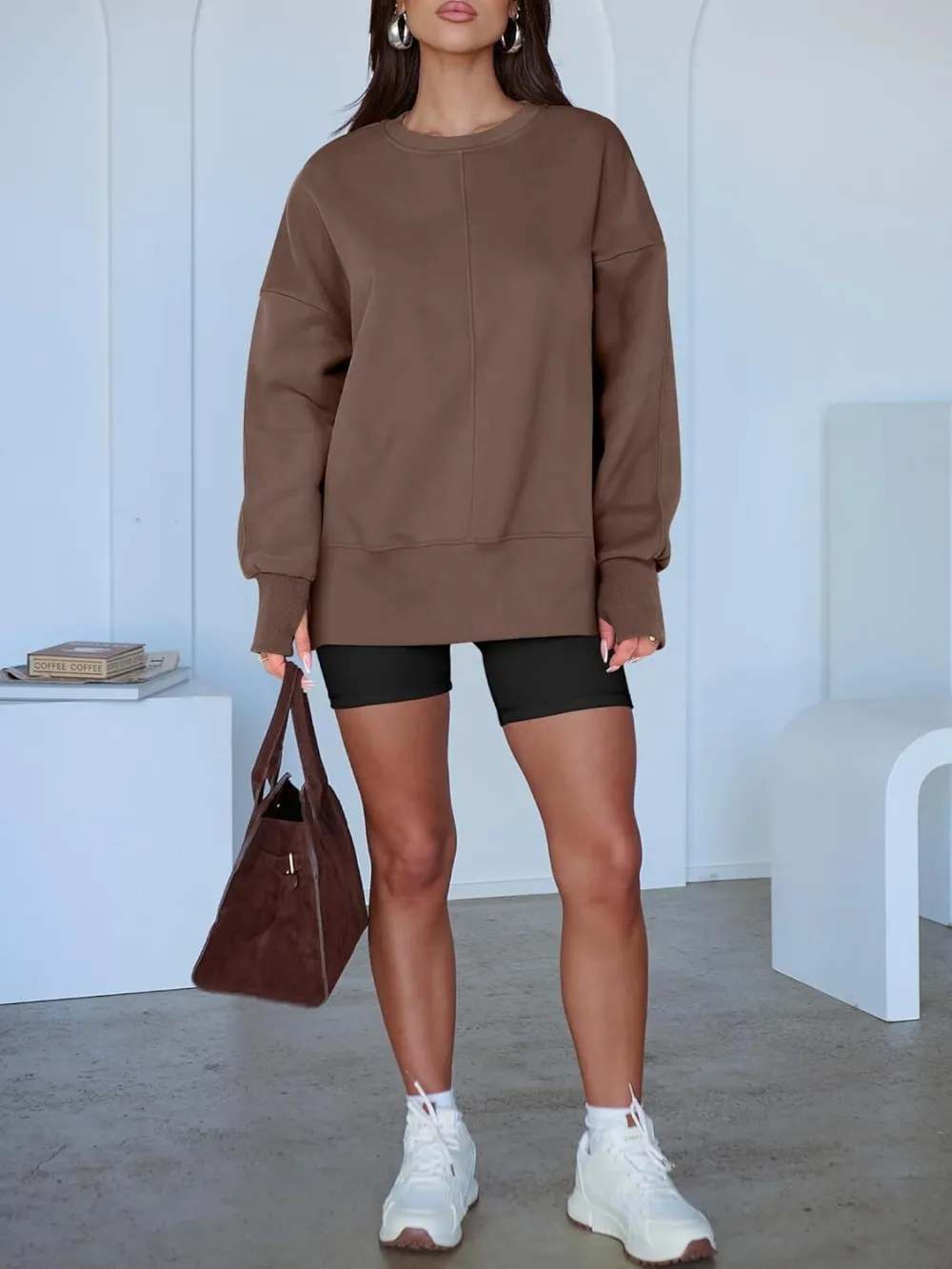 Women Oversized Sweatshirts Thumbhole Long Sleeve Hoodies Shirts