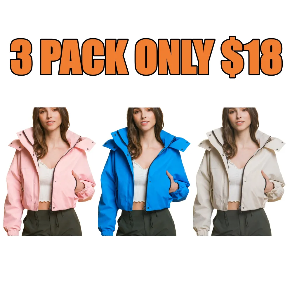 Women's Cropped Hooded Cargo Jacket