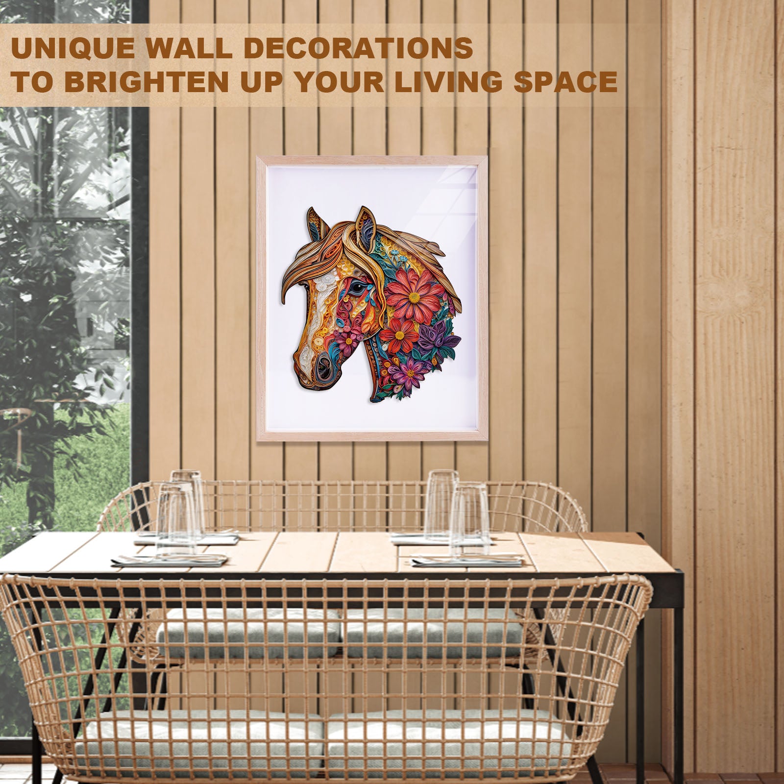 Floral Horse Wooden Jigsaw Puzzle