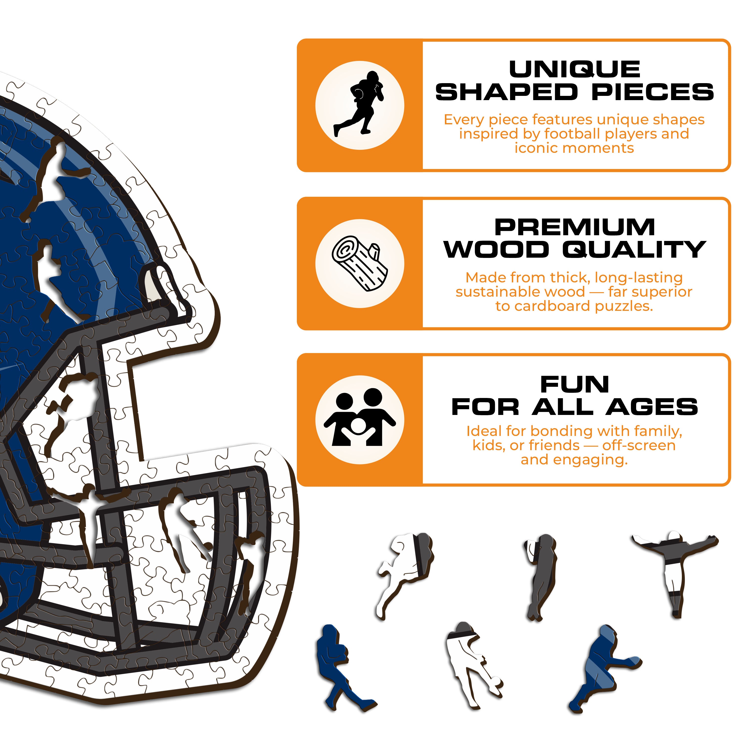 West Virginia University Helmet - Wooden Puzzle