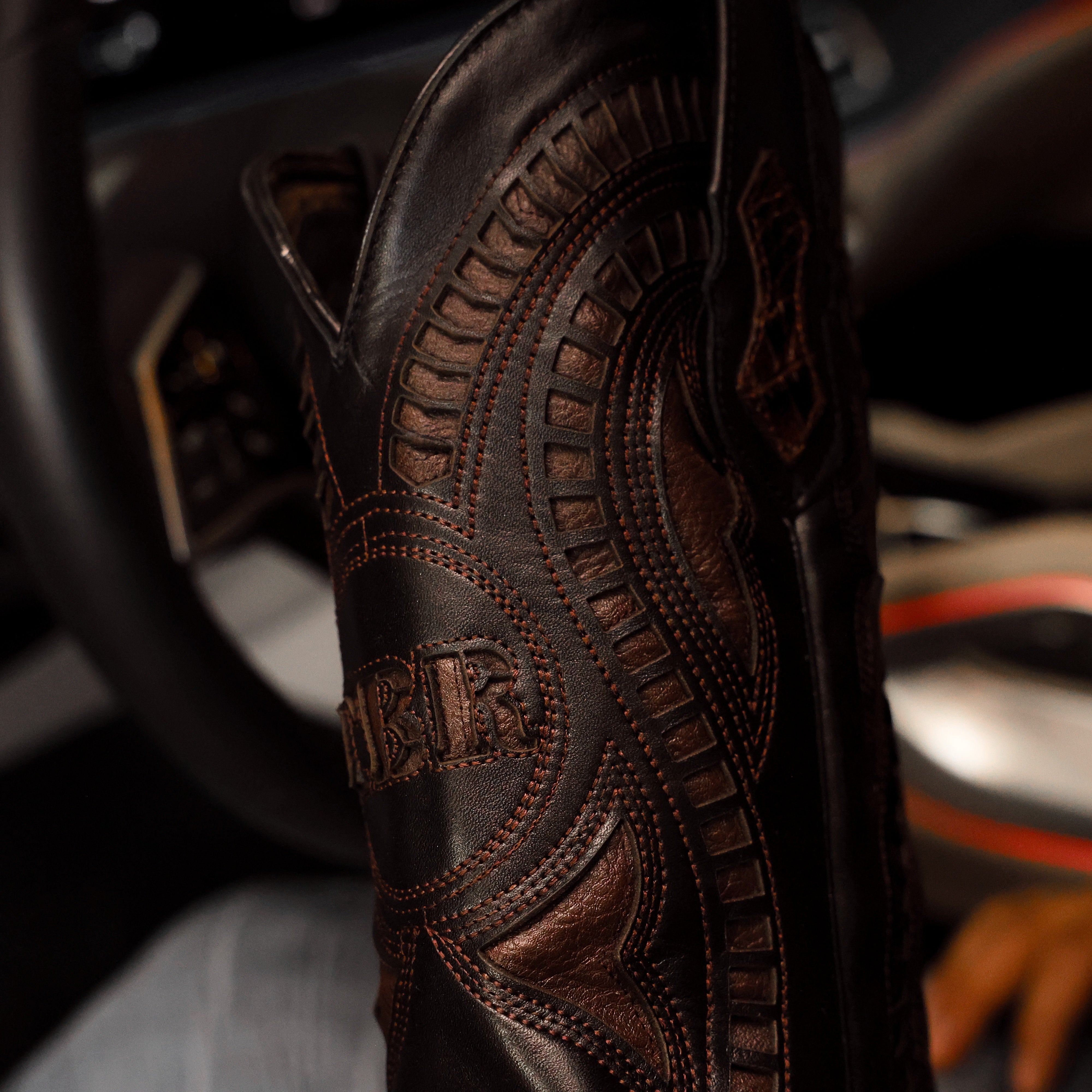 Chocolate Brown Caiman Belly Leather Boots - Square Toe