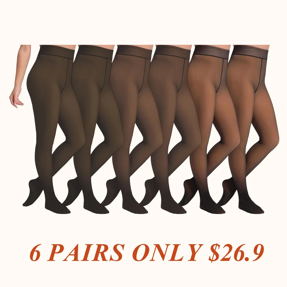 Fleece Lined Tights Sheer Women