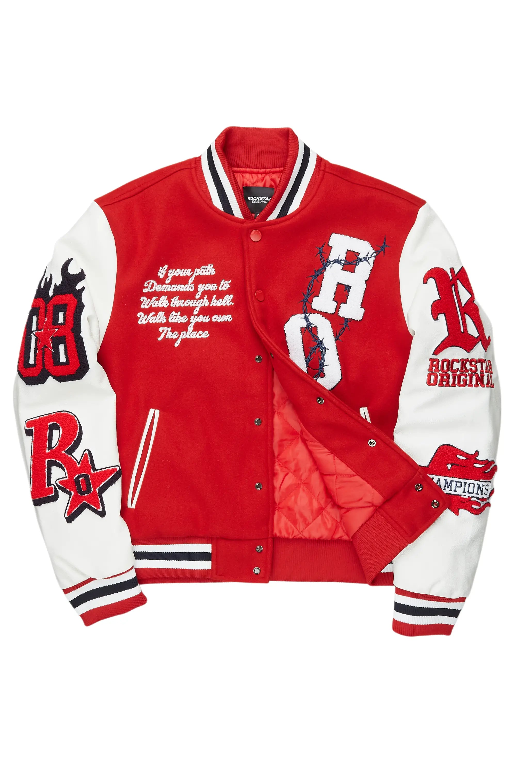 Sherniqua Red Oversized Varsity Jacket