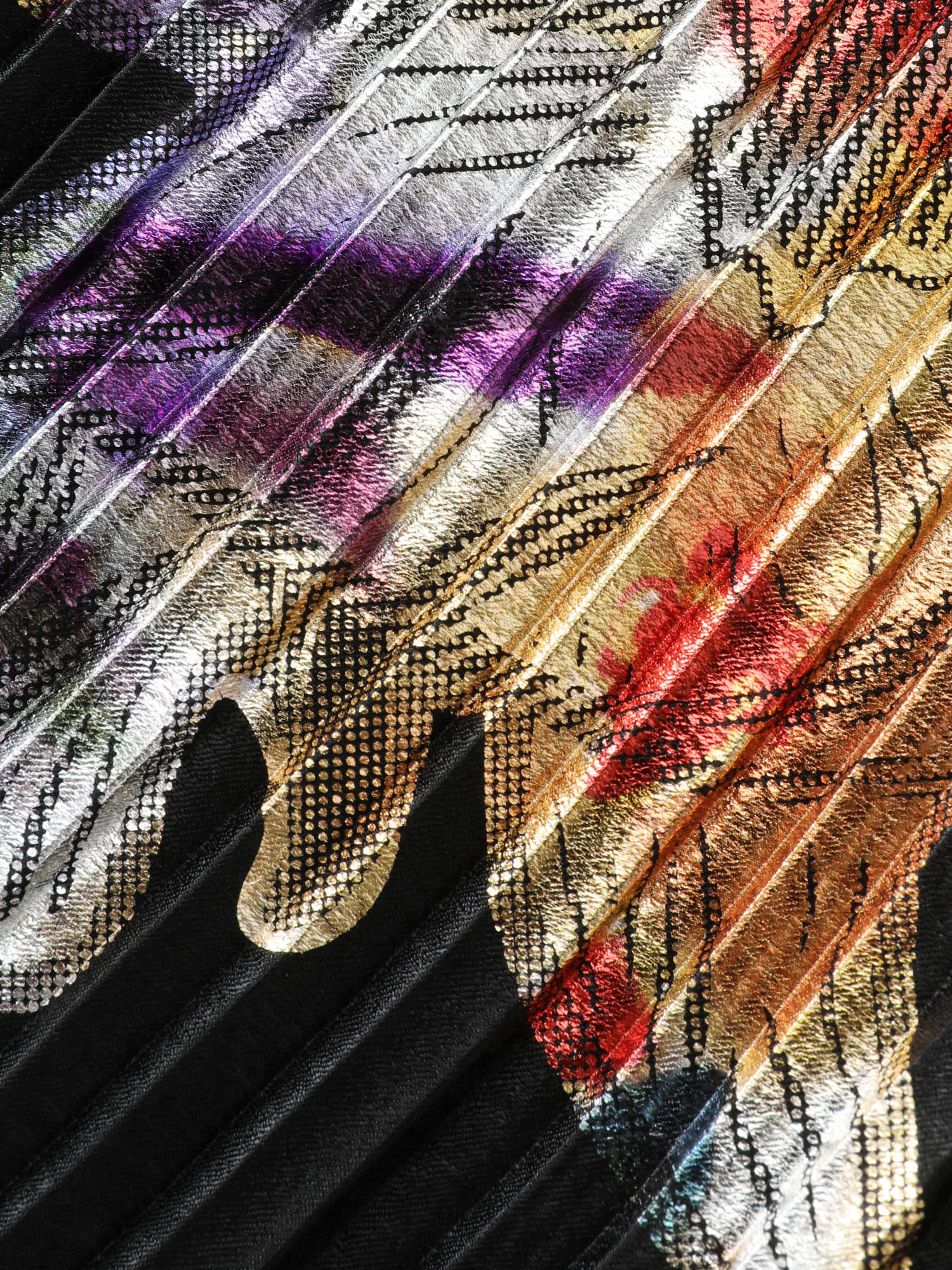 Floral Pleated Detachable Straps Contrast Mini Dress