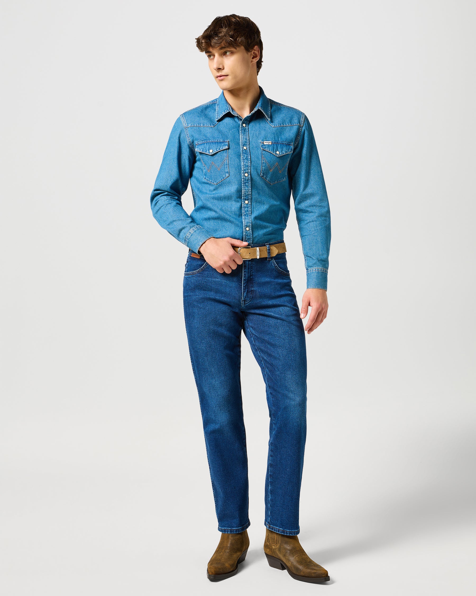 Texas Stretch Authentic Straight Brushed Mens Jeans - Shadow Jeans