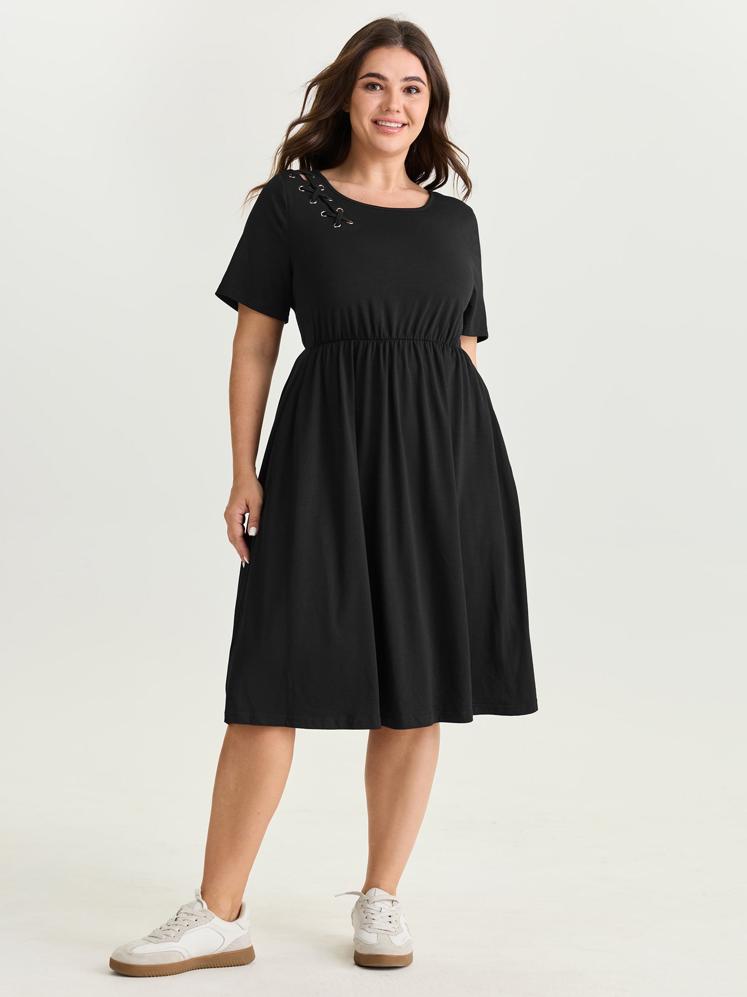 Supersoft Hollow-Out Midi Dress