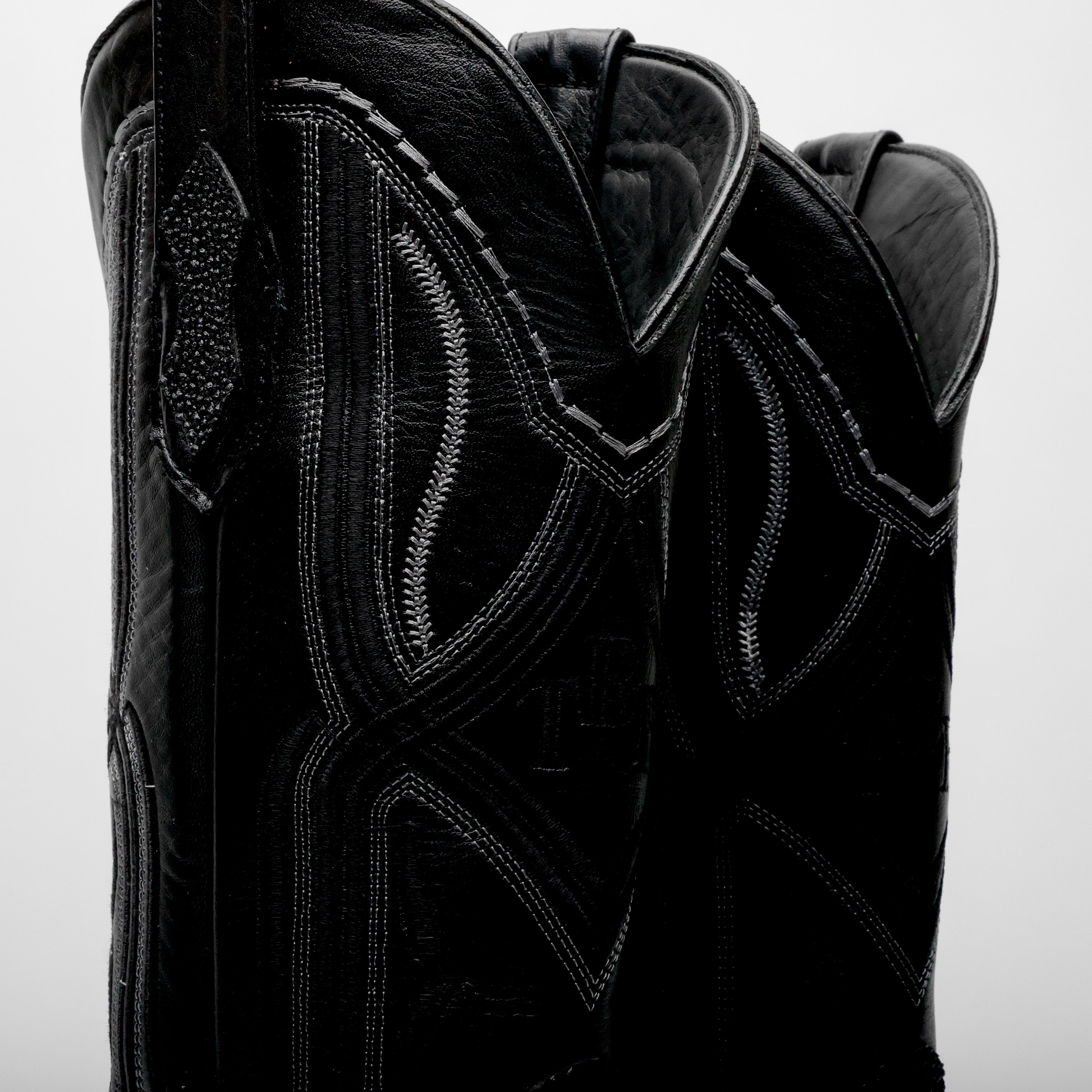 Black Stingray Leather Boots - Cutter Toe