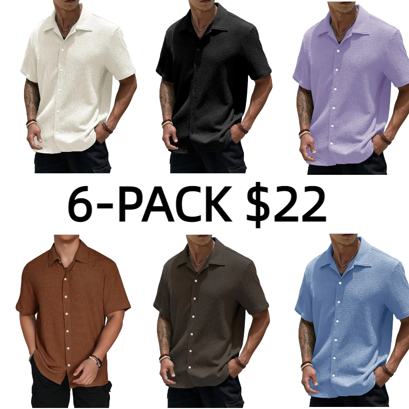 Men's Textured Button Front Shirt