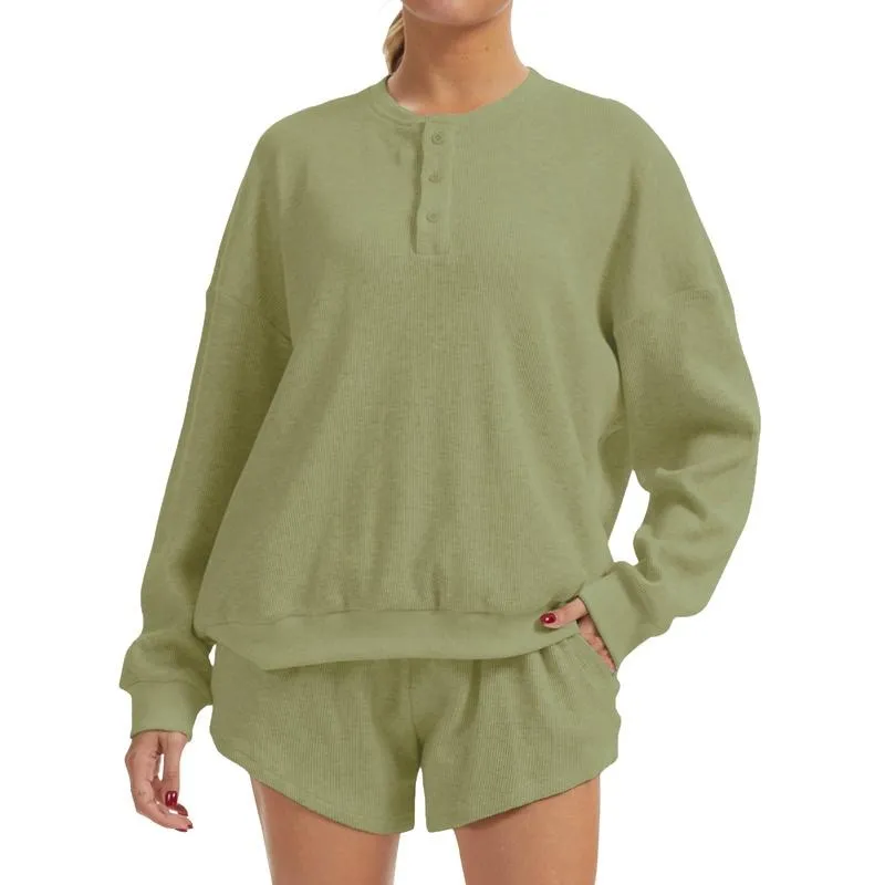 Women's Oversized Waffle Knit Lounge Set